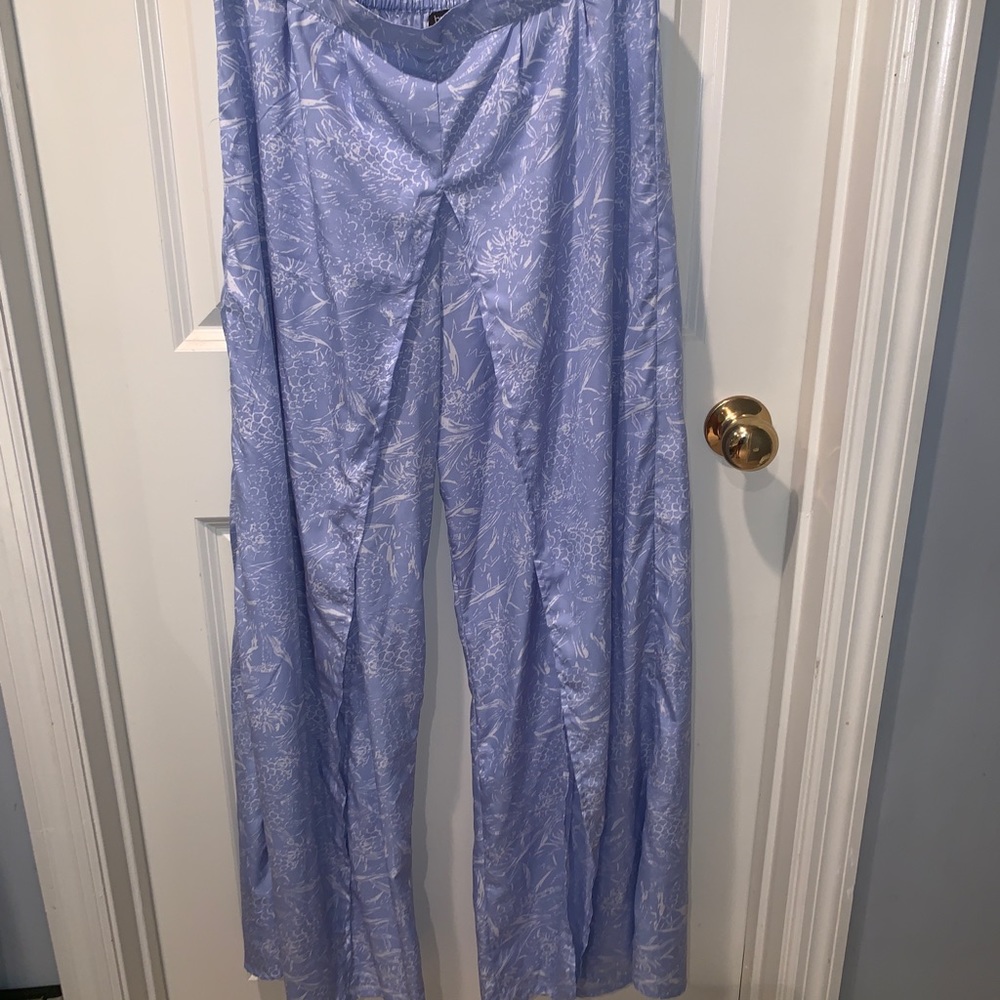 Wide leg split pants